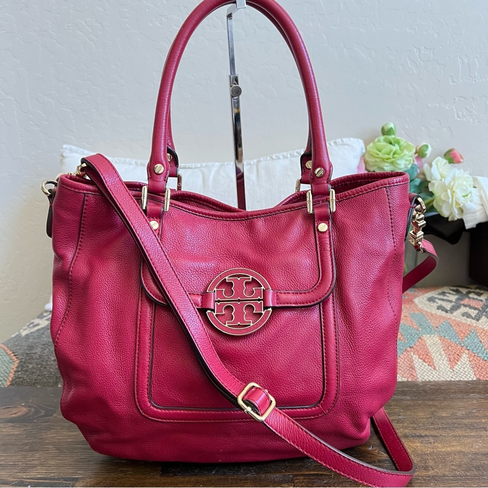 Tory Burch Amanda Red Leather Hobo Crossbody (Hardly Used)